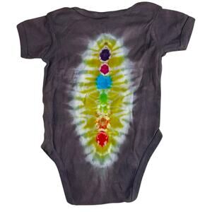 Baby Onesie Size 18 Month Rainbow Tie Dye Chakra Healer Yoga Shower Gift New NWT